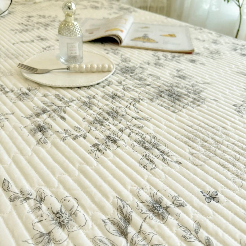 AIWINSURE Copriletto Elegante Floreale in Cotone con Pizzo