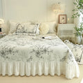 AIWINSURE Copriletto Elegante Floreale in Cotone con Pizzo
